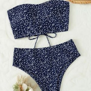 Navy Blue High Waisted Bikini